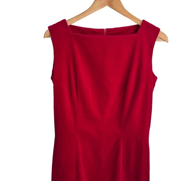 Eddy George Vintage Red Velvet Sheath Dress - Picture 12 of 16